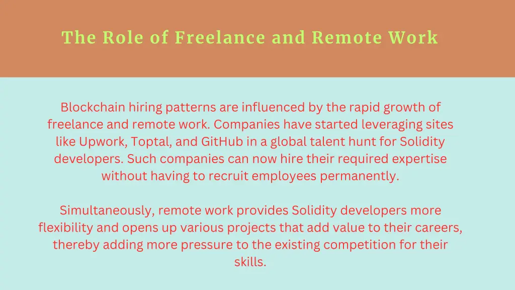 the role of freelance and remote work