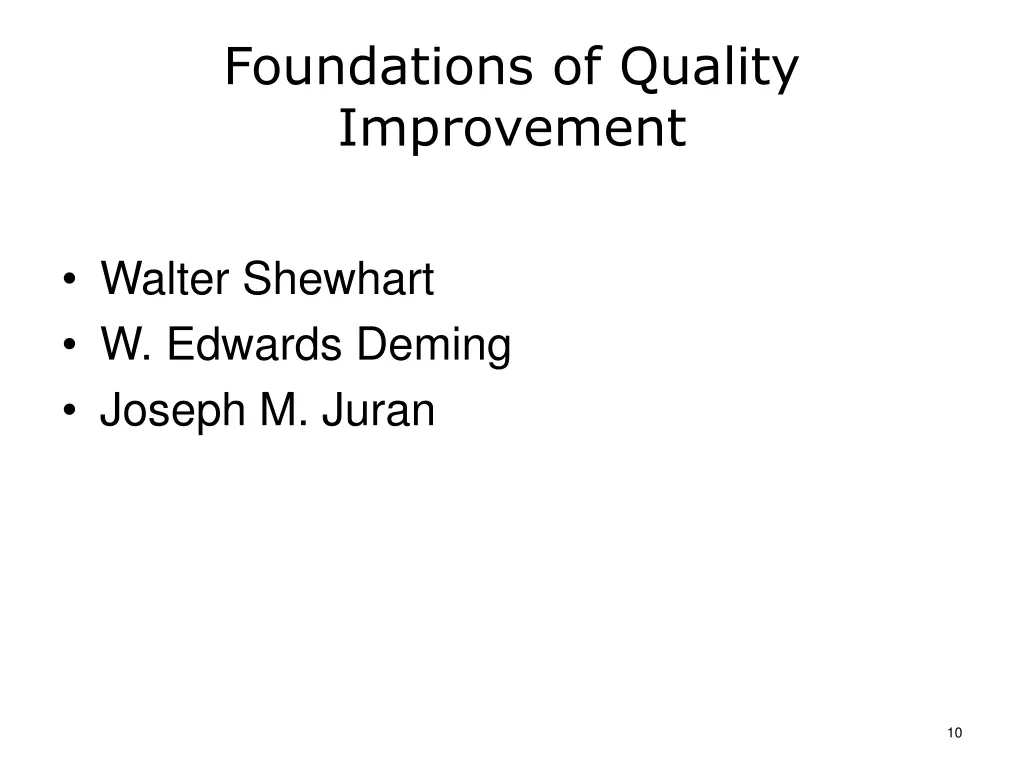 foundations of quality improvement