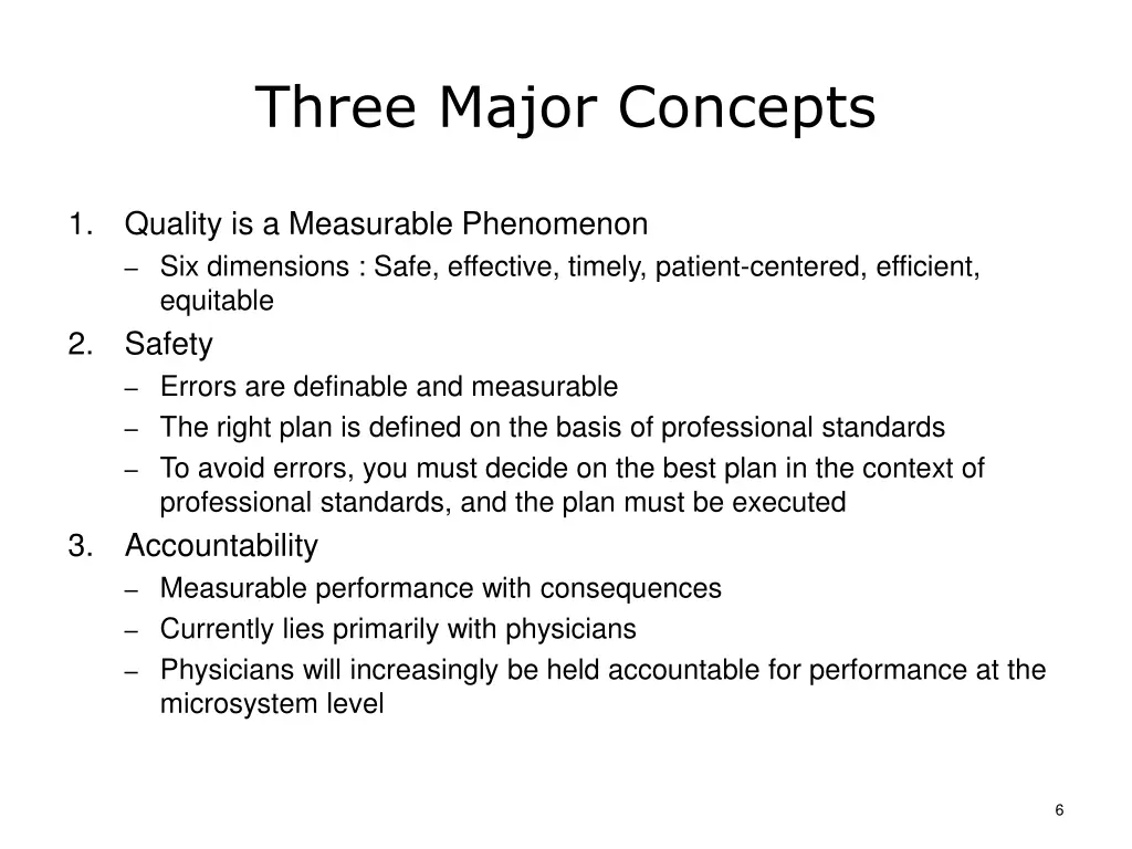 three major concepts
