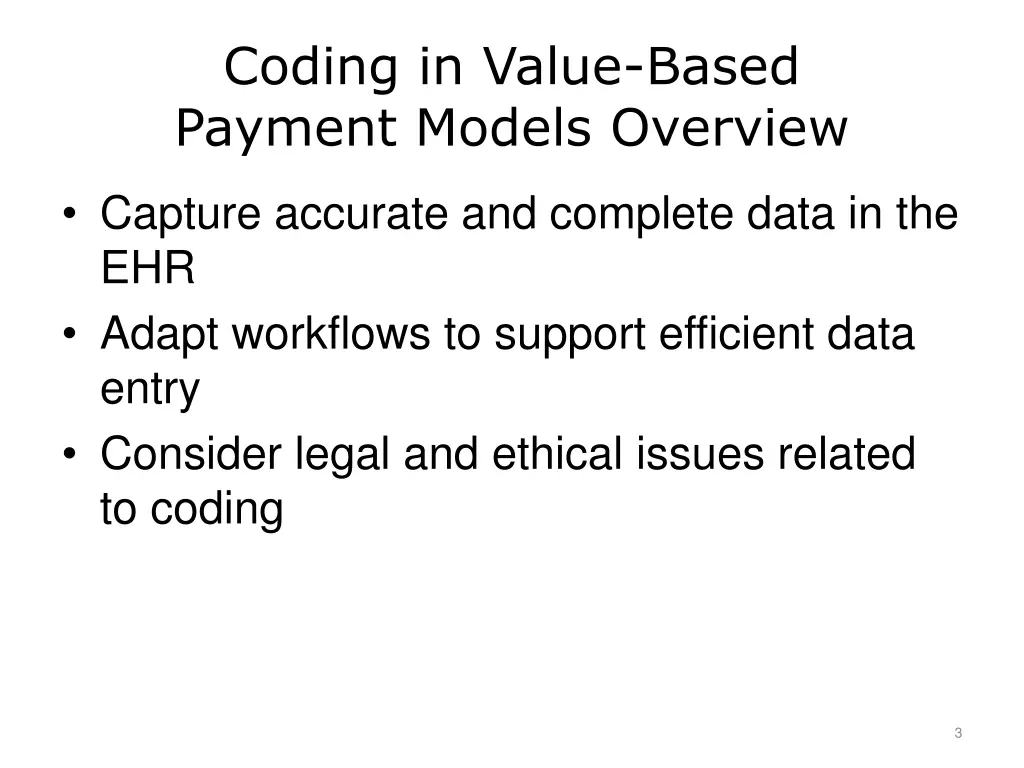 coding in value based payment models overview