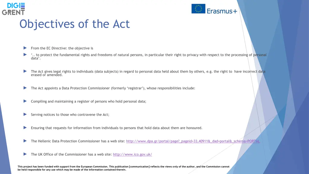 objectives of the act