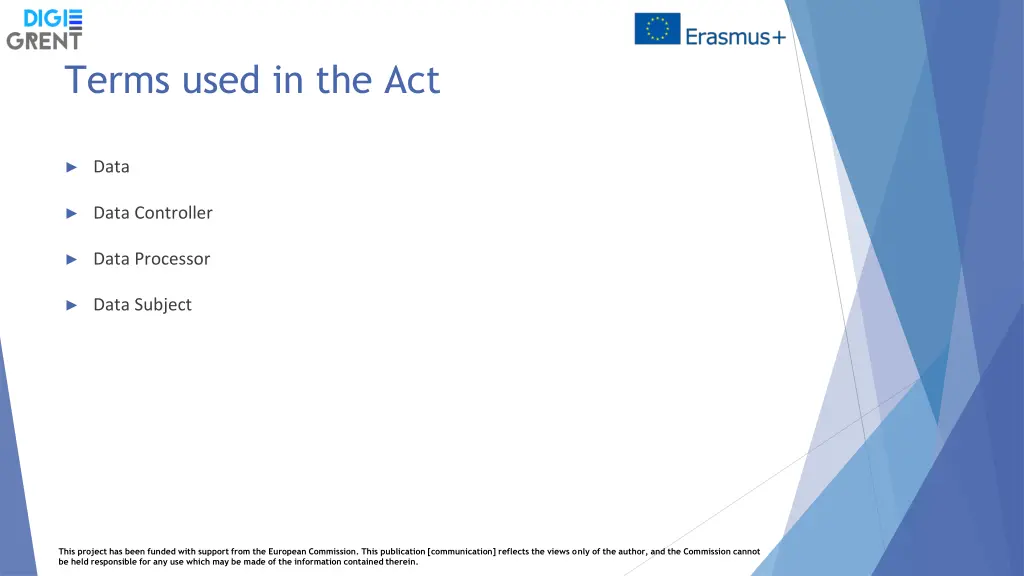terms used in the act