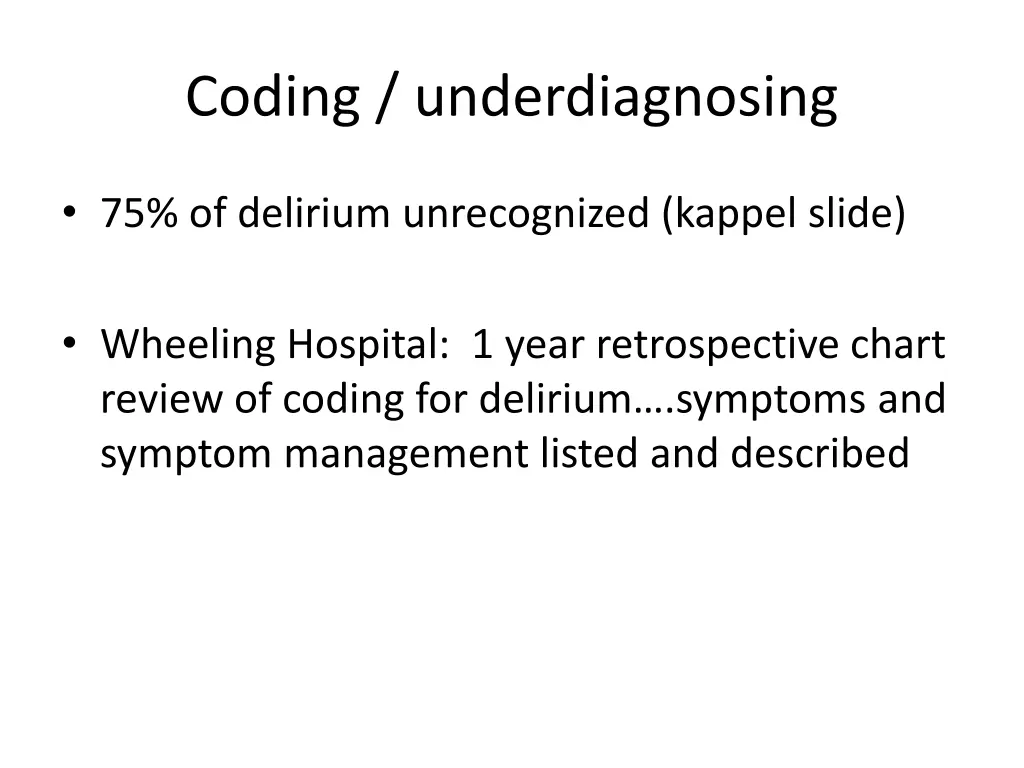 coding underdiagnosing