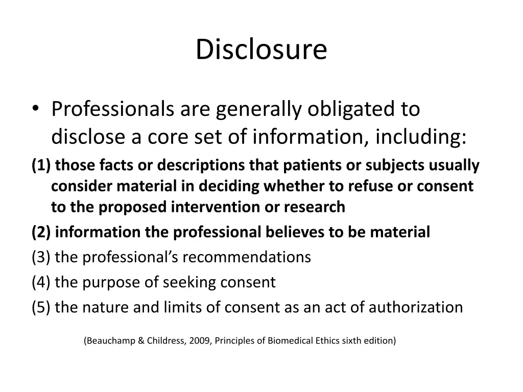 disclosure