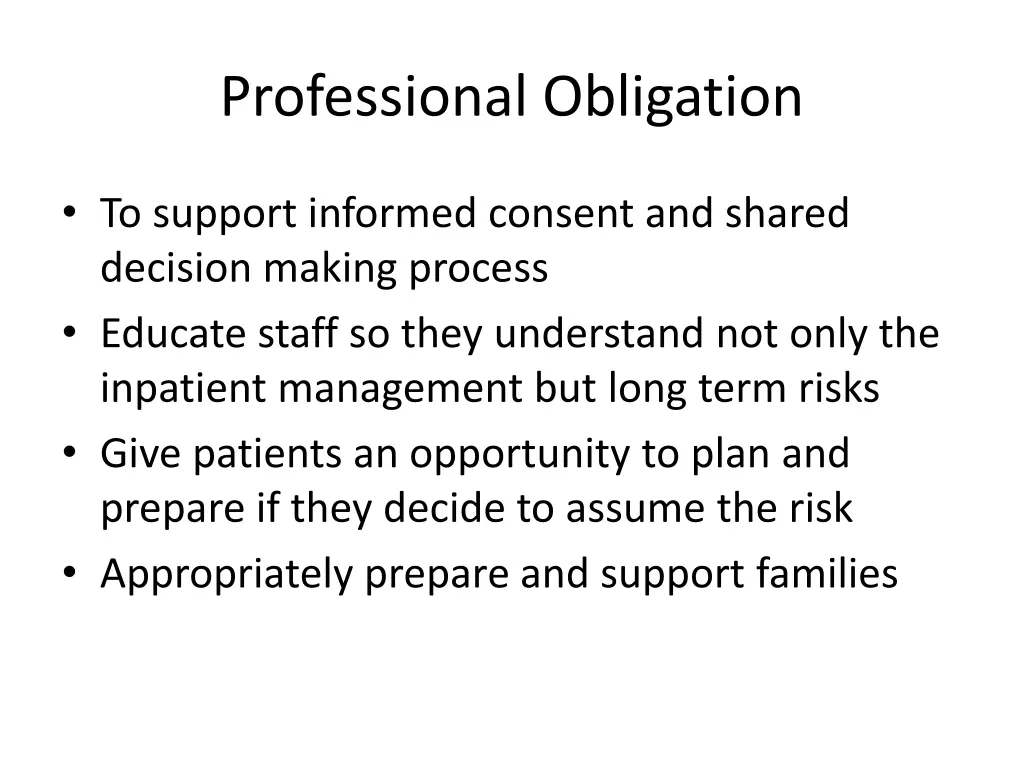 professional obligation