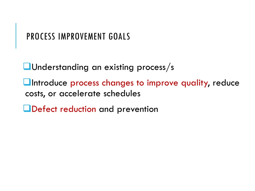 process improvement goals