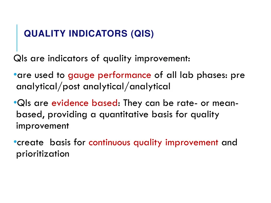 quality indicators qis