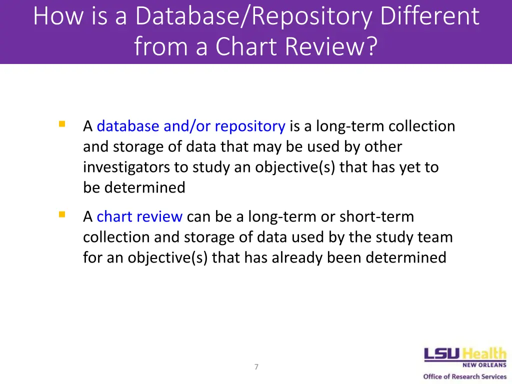 how is a database repository different from
