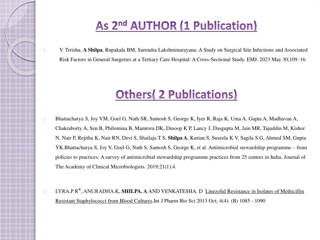 as 2 nd author 1 publication