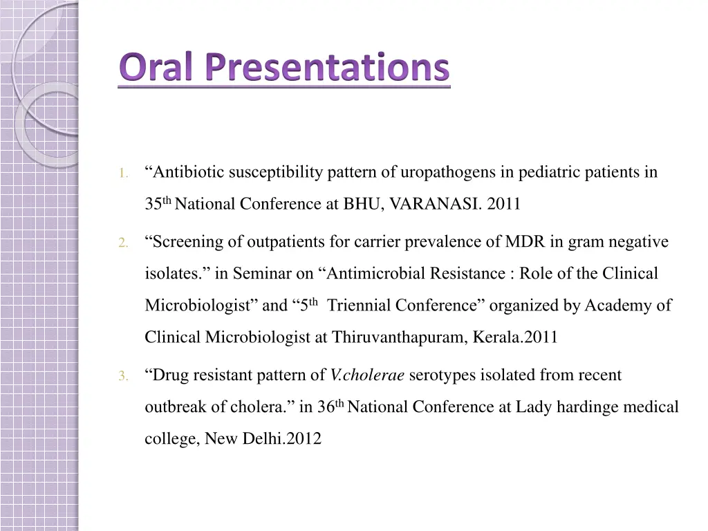 oral presentations