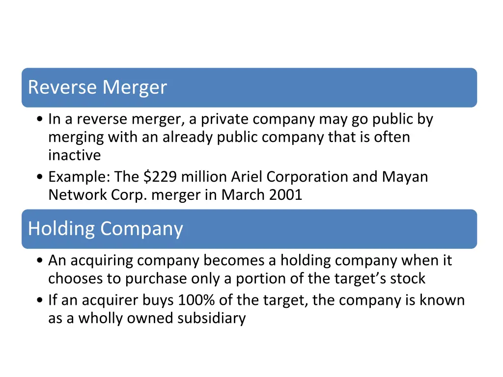 reverse merger