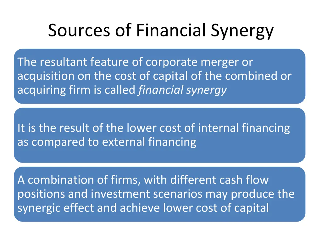 sources of financial synergy