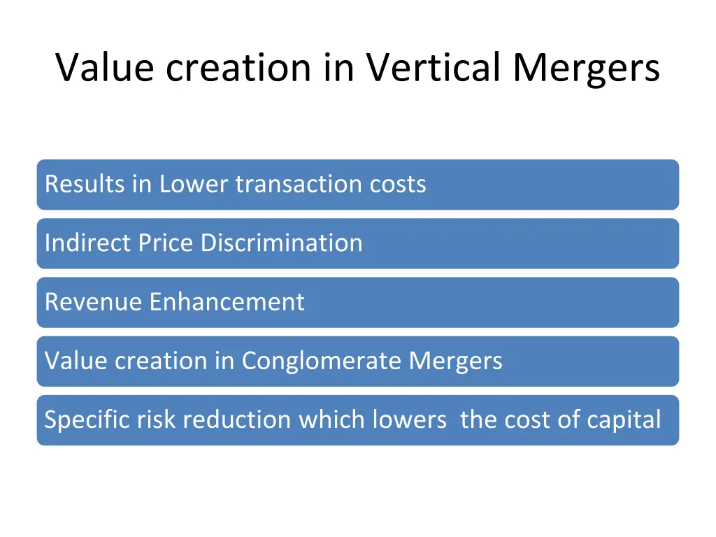 value creation in vertical mergers