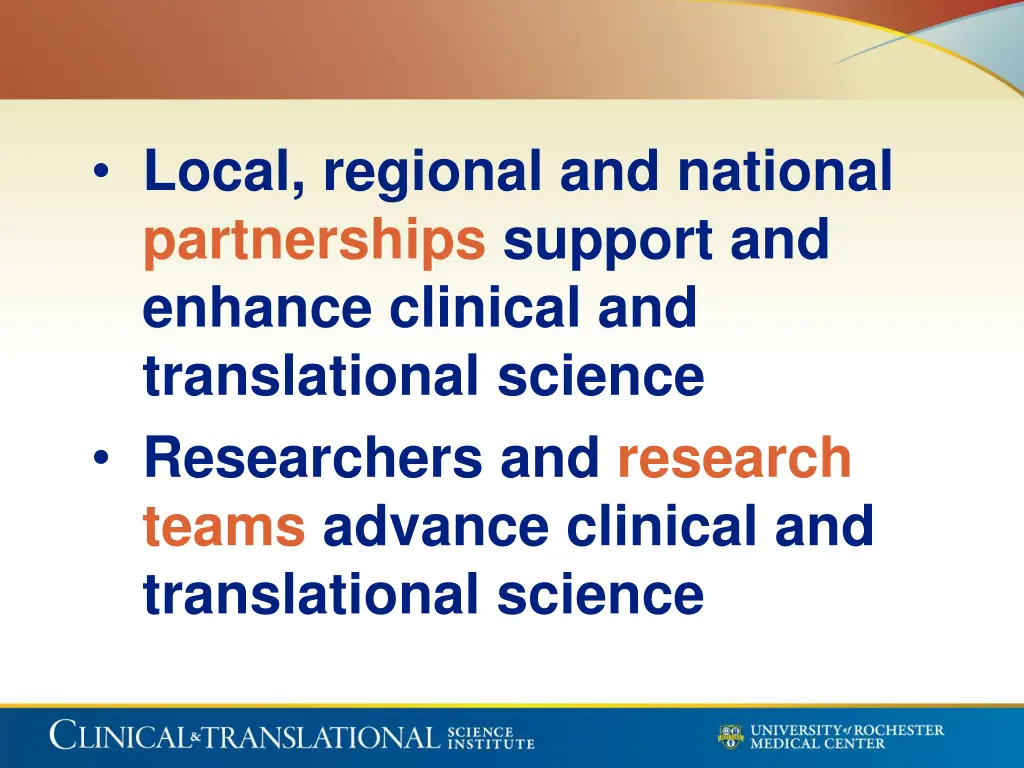 local regional and national partnerships support