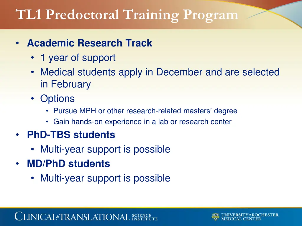 tl1 predoctoral training program 1