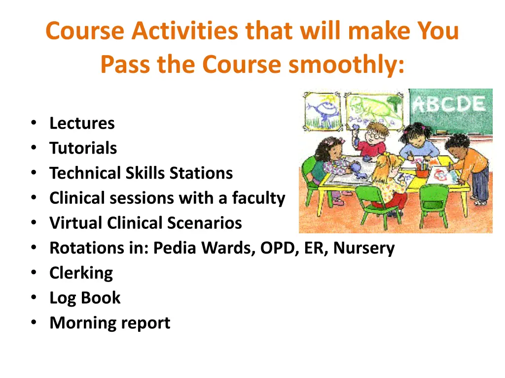 course activities that will make you pass