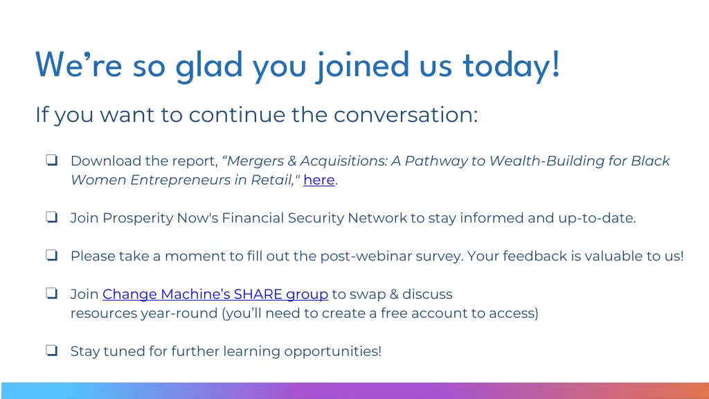 we re so glad you joined us today