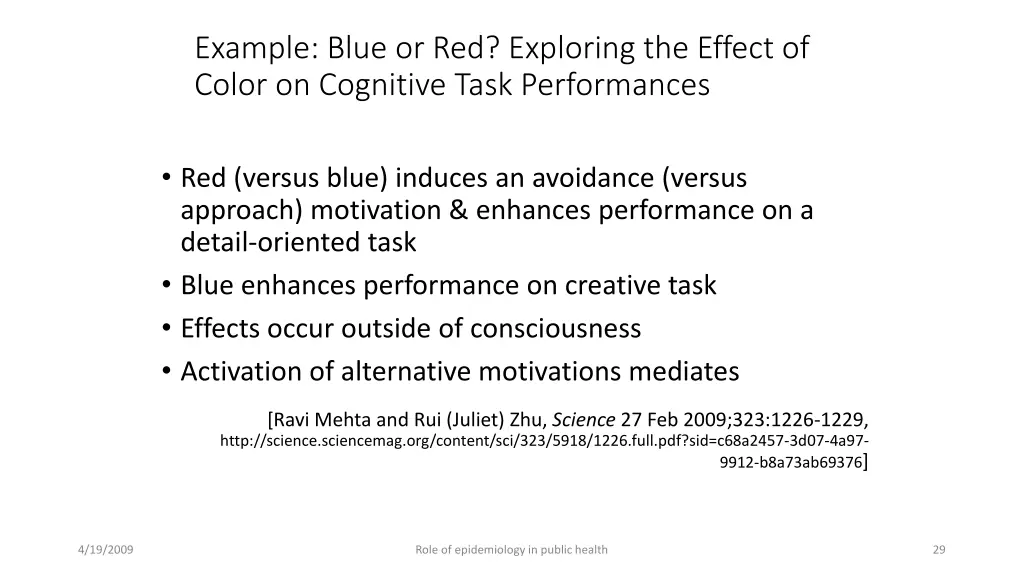 example blue or red exploring the effect of color