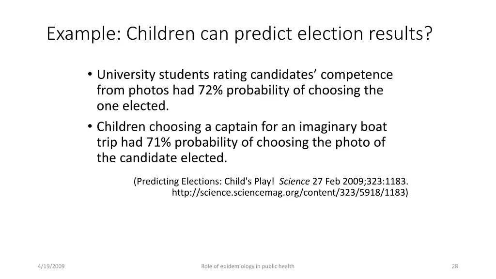 example children can predict election results