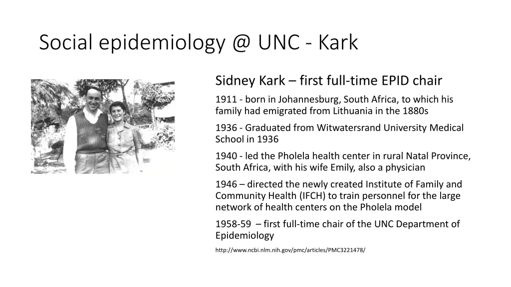 social epidemiology @ unc kark