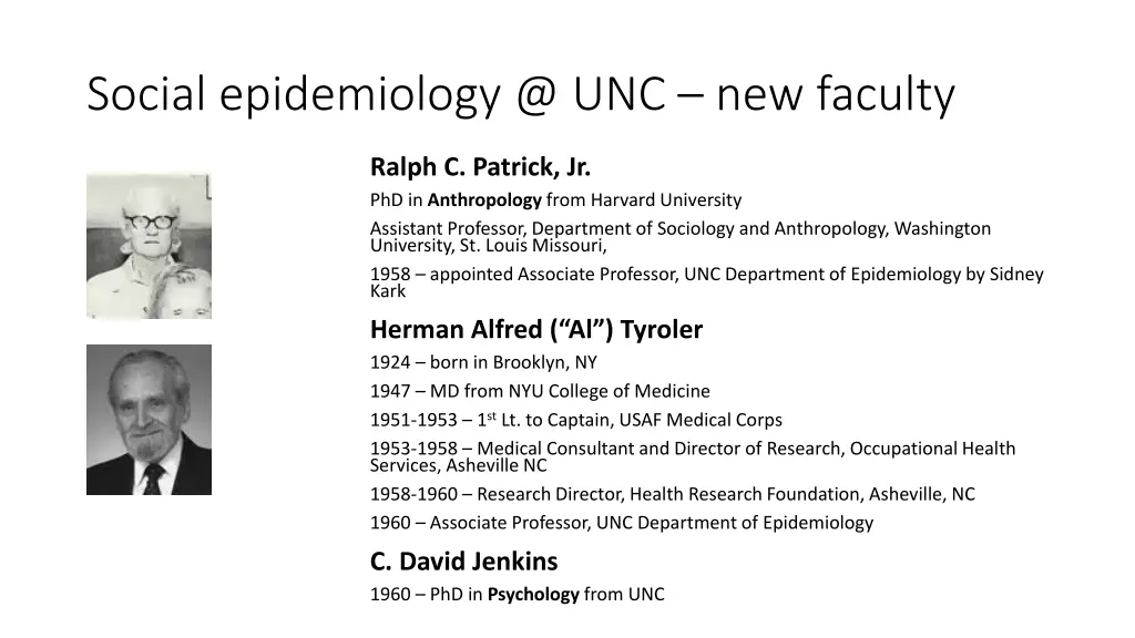 social epidemiology @ unc new faculty