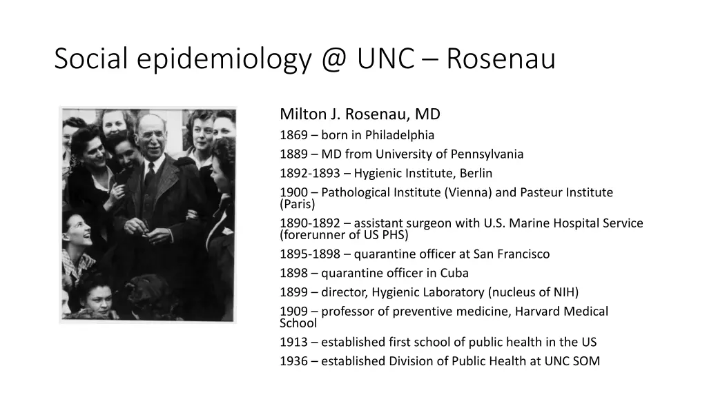 social epidemiology @ unc rosenau