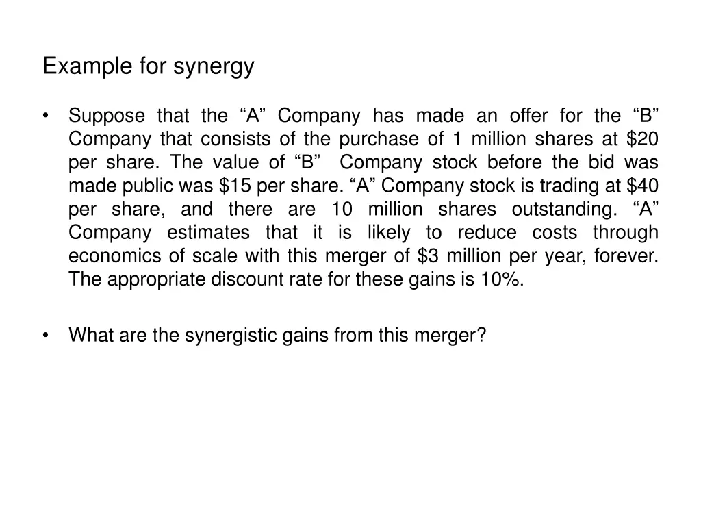 example for synergy