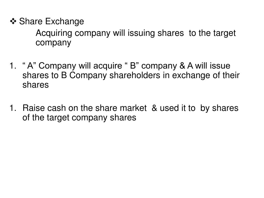 share exchange acquiring company will issuing
