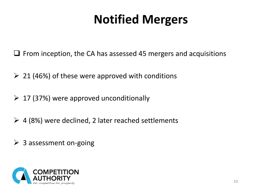 notified mergers