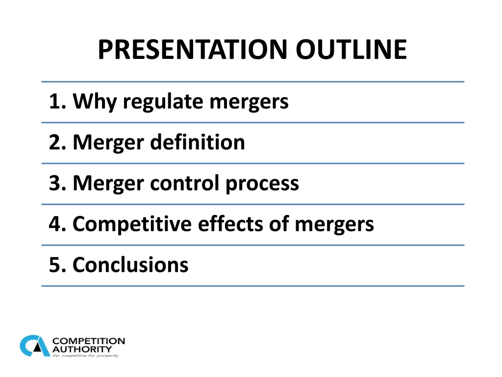 presentation outline