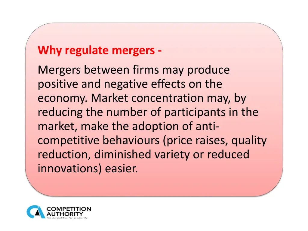 why regulate mergers