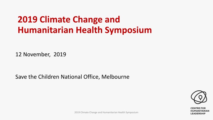 2019 climate change and humanitarian health