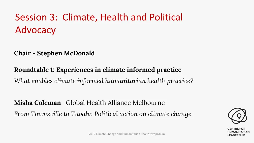 session 3 climate health and political advocacy