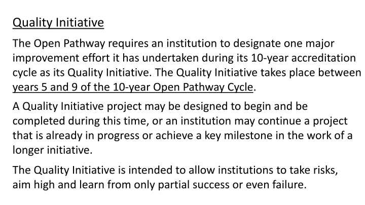 quality initiative