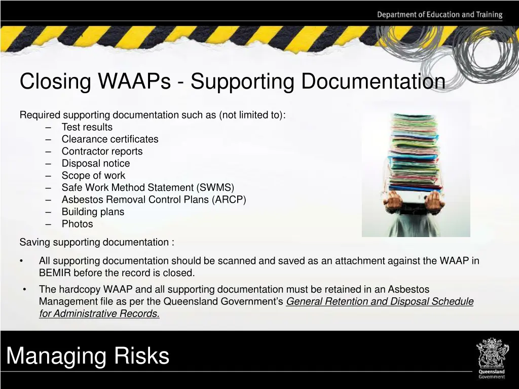 closing waaps supporting documentation