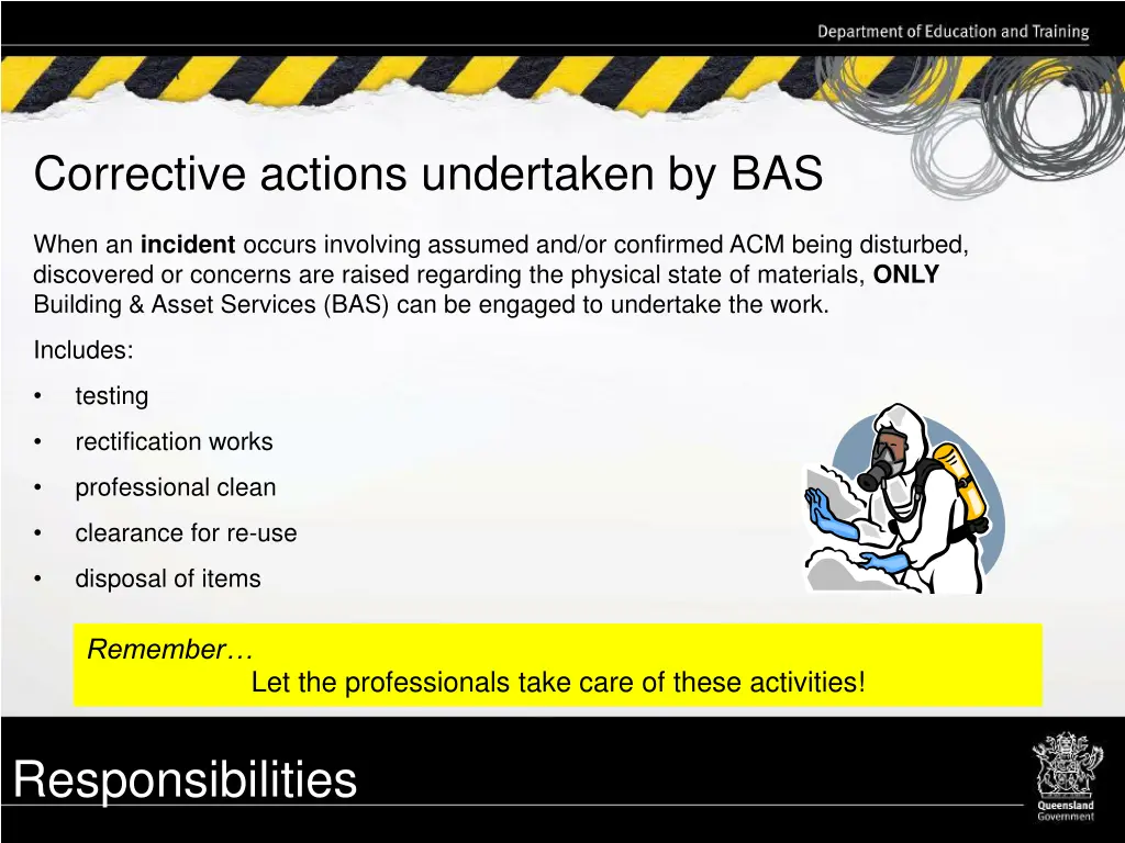 corrective actions undertaken by bas