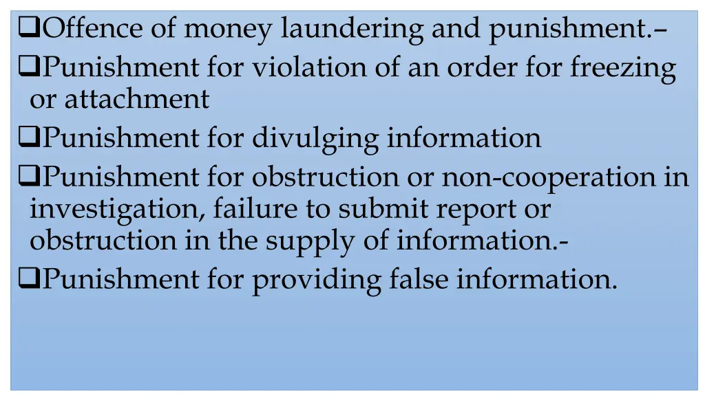 offence of money laundering and punishment