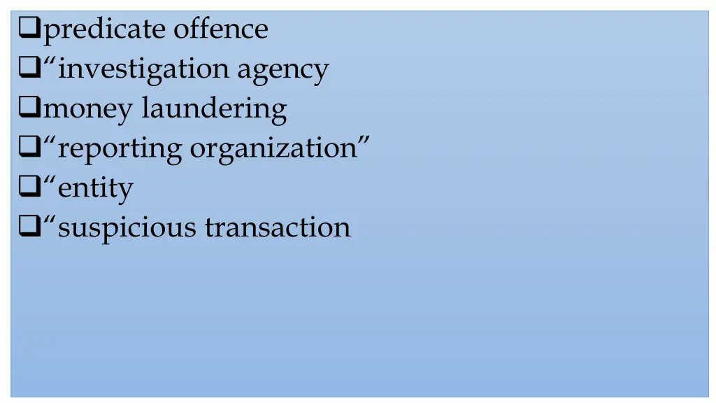 predicate offence investigation agency money
