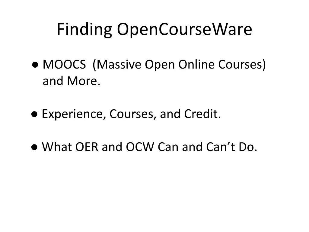 finding opencourseware