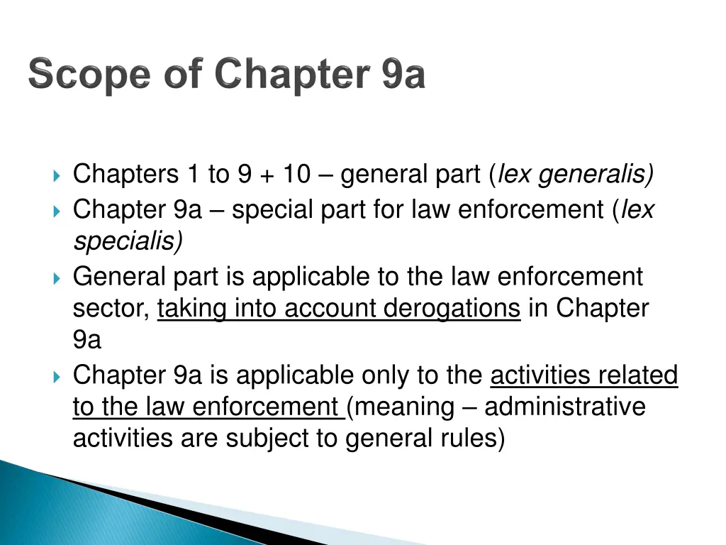 chapters 1 to 9 10 general part lex generalis 1