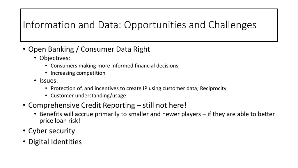 information and data opportunities and challenges