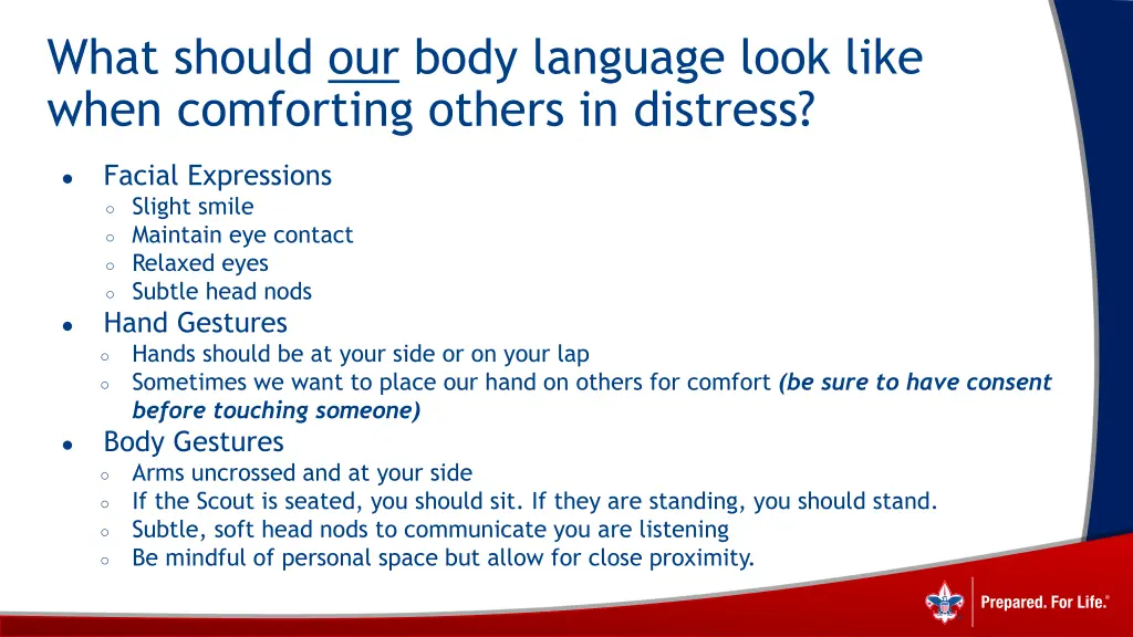 what should our body language look like when