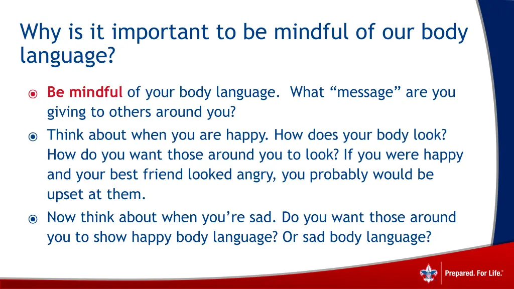 why is it important to be mindful of our body