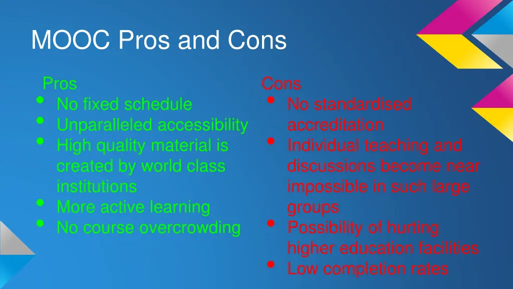 mooc pros and cons