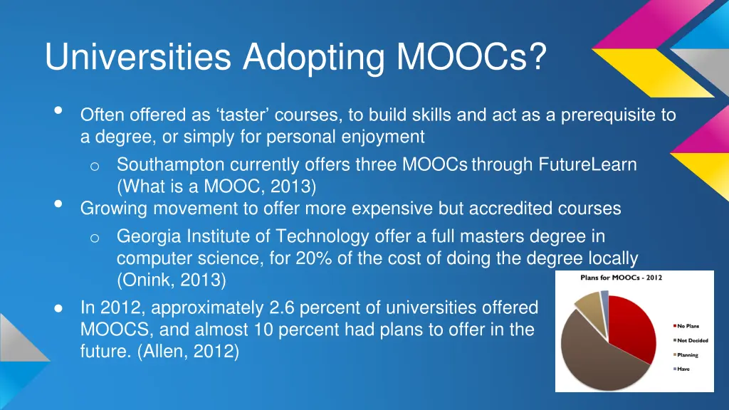 universities adopting moocs