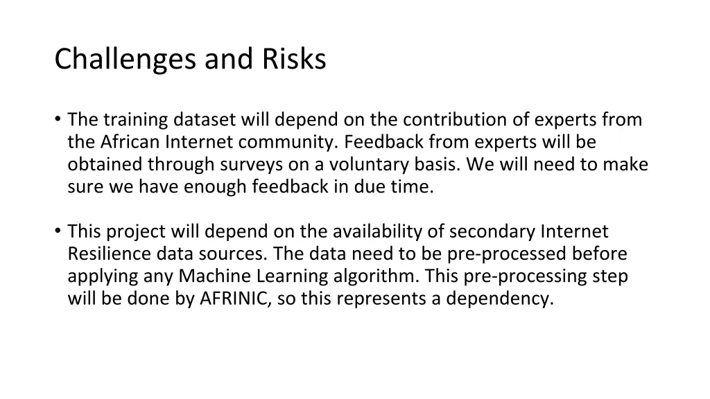 challenges and risks