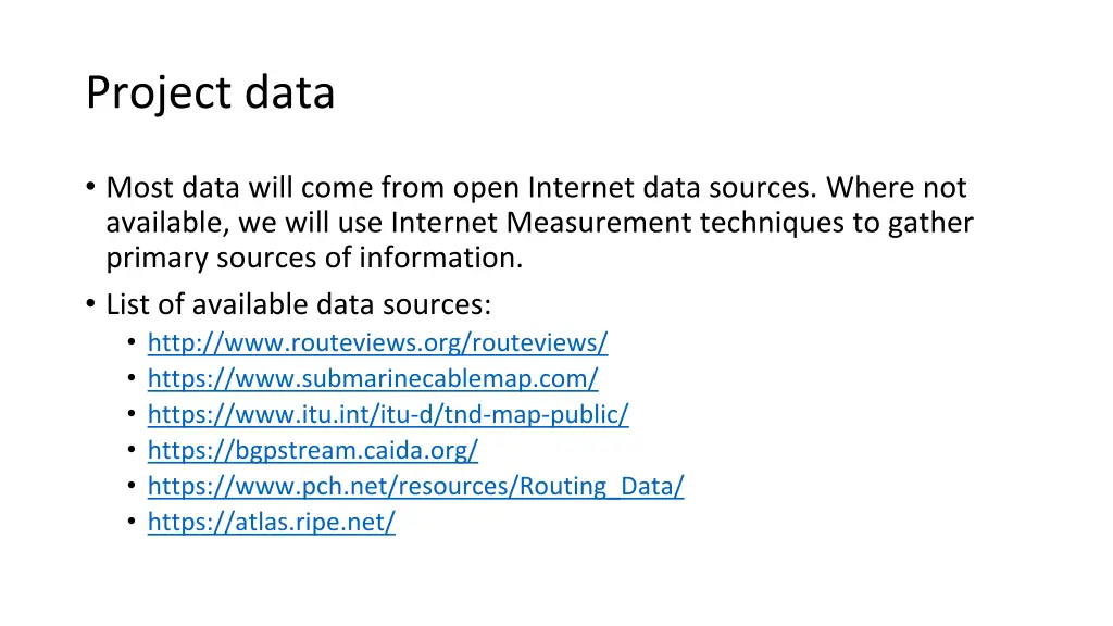 project data
