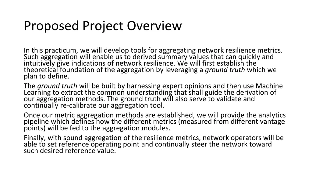 proposed project overview