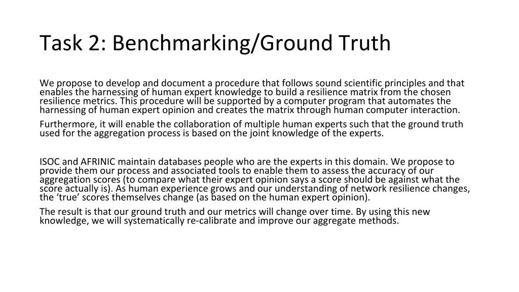 task 2 benchmarking ground truth
