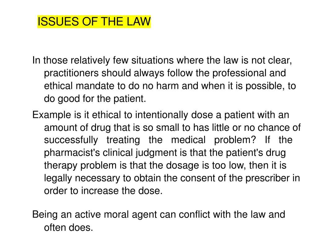issues of the law 1